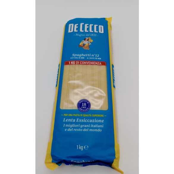 De Cecco Spaghetti n°12 durum száraztészta 1kg