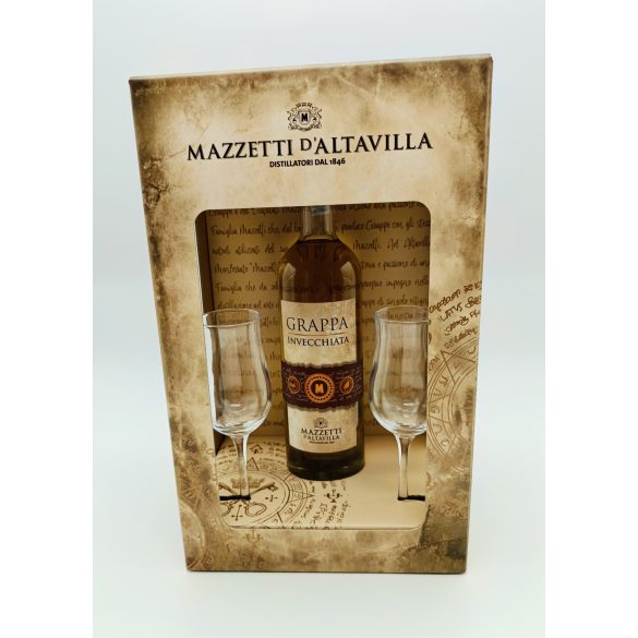 Mazzetti barricade grappe 50cl +két pohár